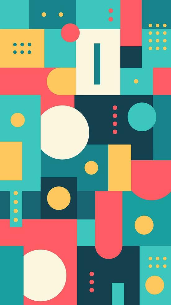 Vertical Geometric Vector Banner. Seamless Pattern with Simple Minimalistic Shapes. Abstract Background.
