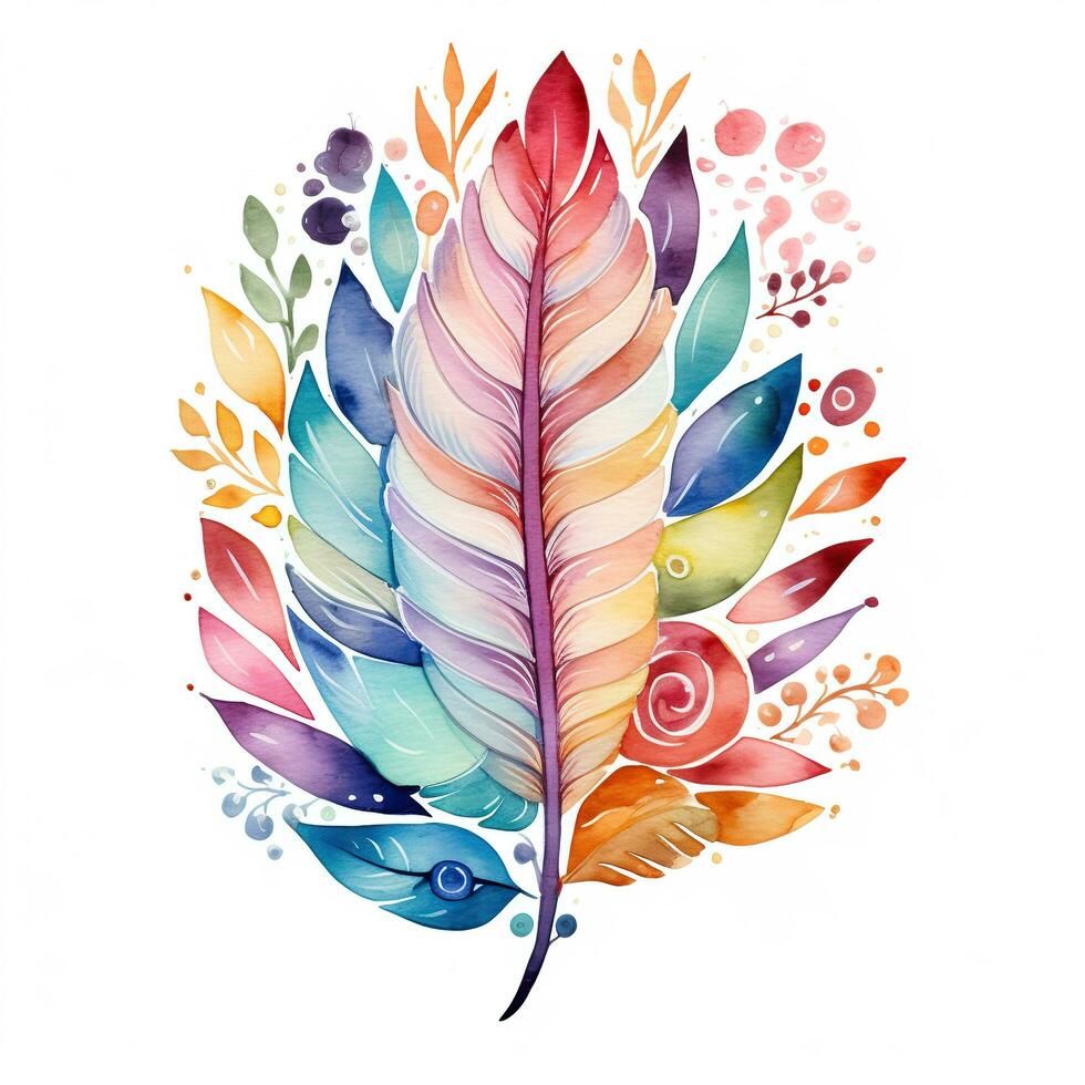 Watercolor rainbow art. Print, sublimation, illustration, clipart, image for design on a white background. photo