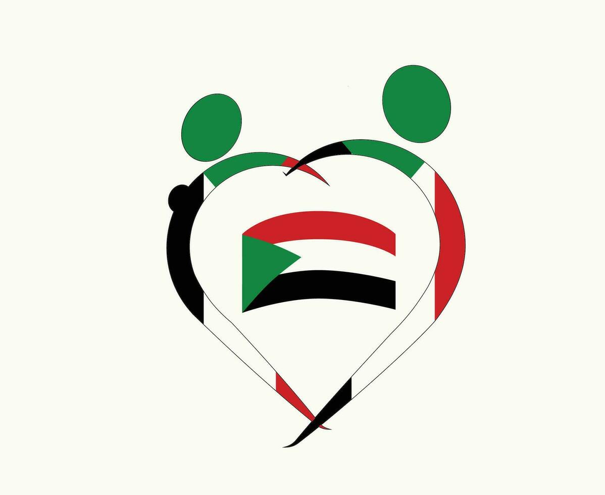 Sudan Emblem Flag Abstract Symbol Vector illustration Design