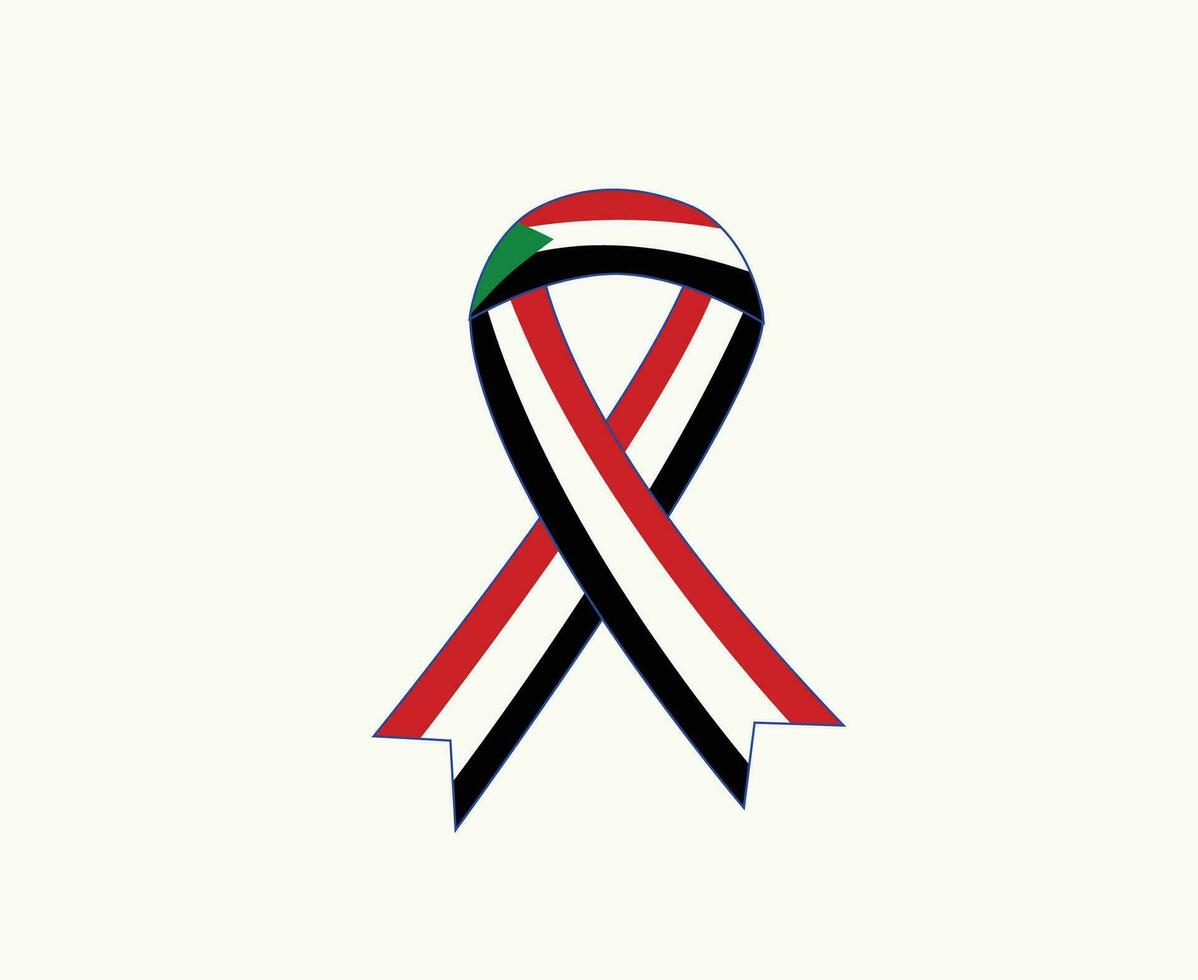Sudán cinta bandera símbolo medio este país icono vector ilustración resumen diseño elemento