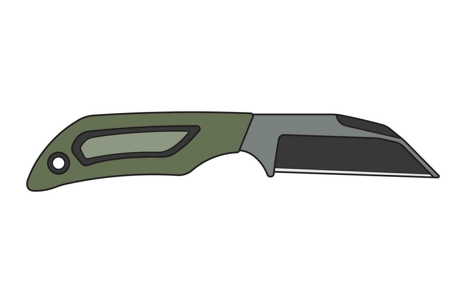 niños dibujo dibujos animados vector ilustración wharncliffe cuchillo aislado en garabatear estilo