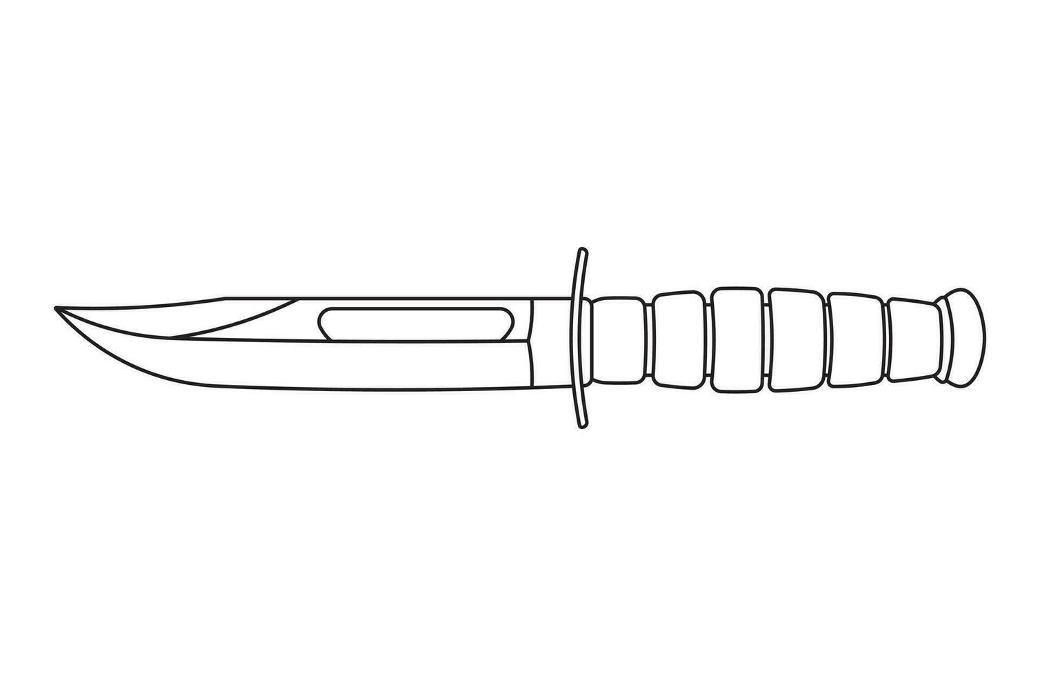 mano dibujado niños dibujo dibujos animados vector ilustración táctico cuchillo aislado en garabatear estilo