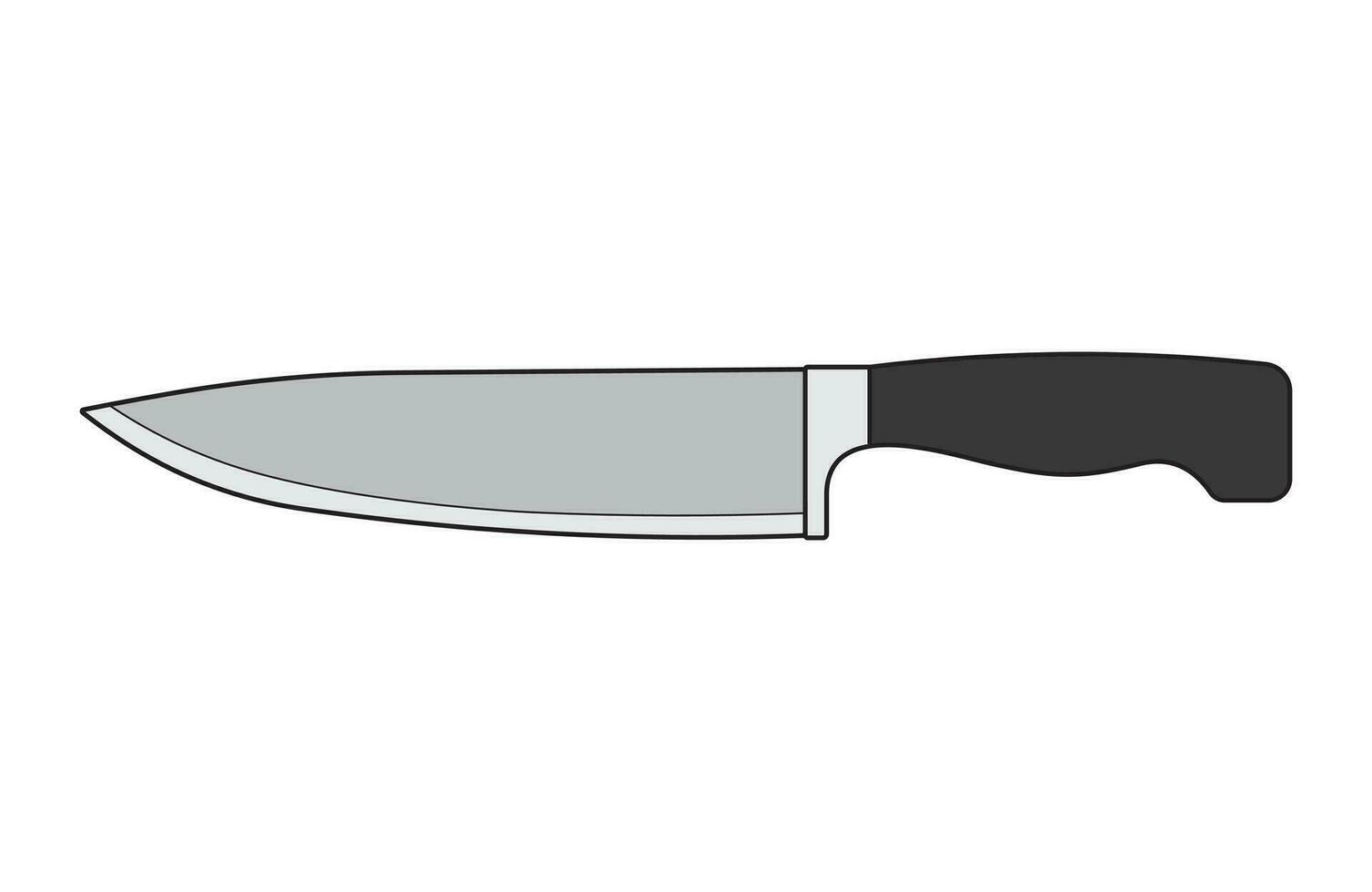 Kids drawing Cartoon Vector illustration chef knife Isolated in doodle style