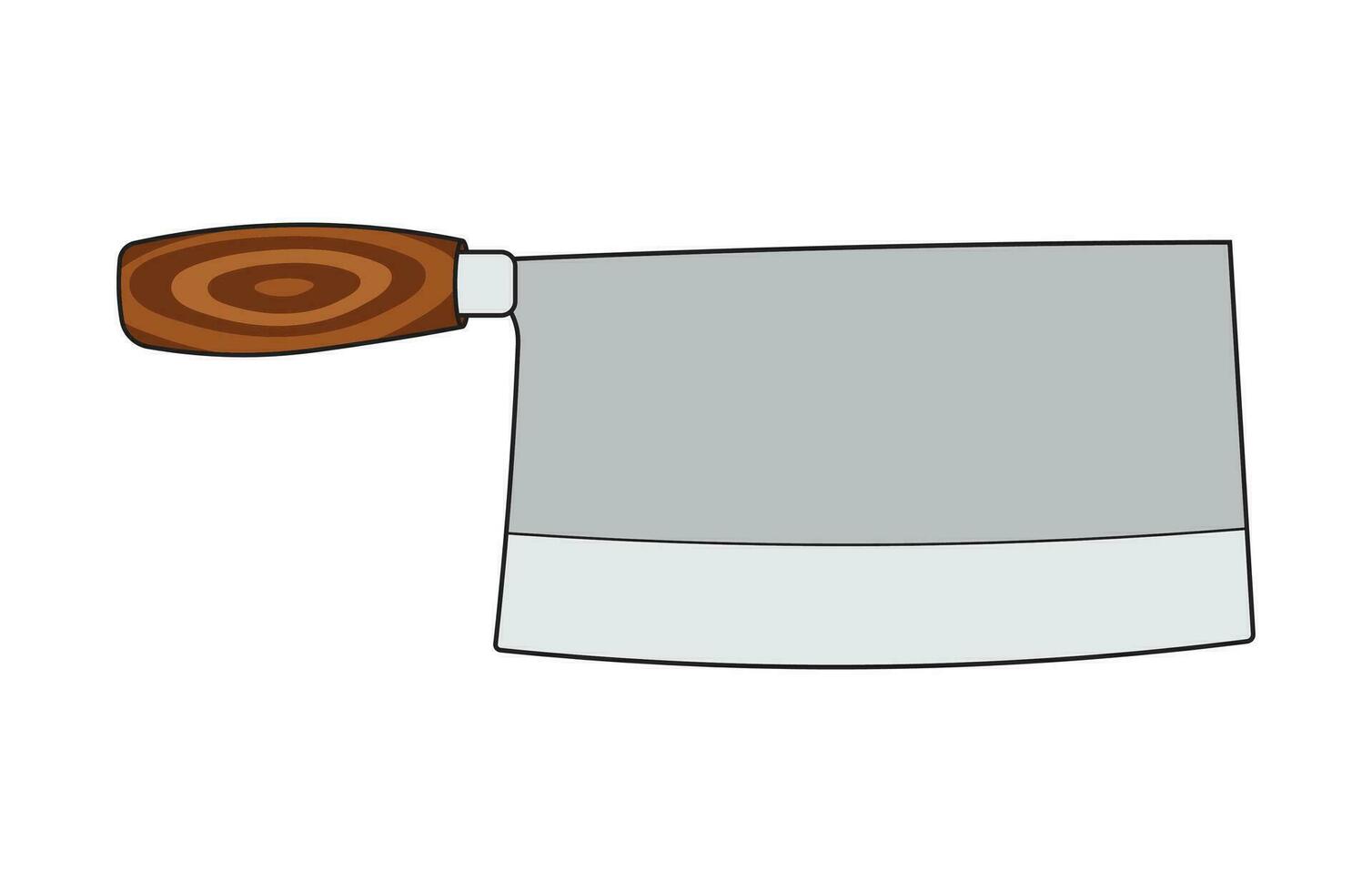 Kids drawing Cartoon Vector illustration wooden handle cleave knife Isolated in doodle style