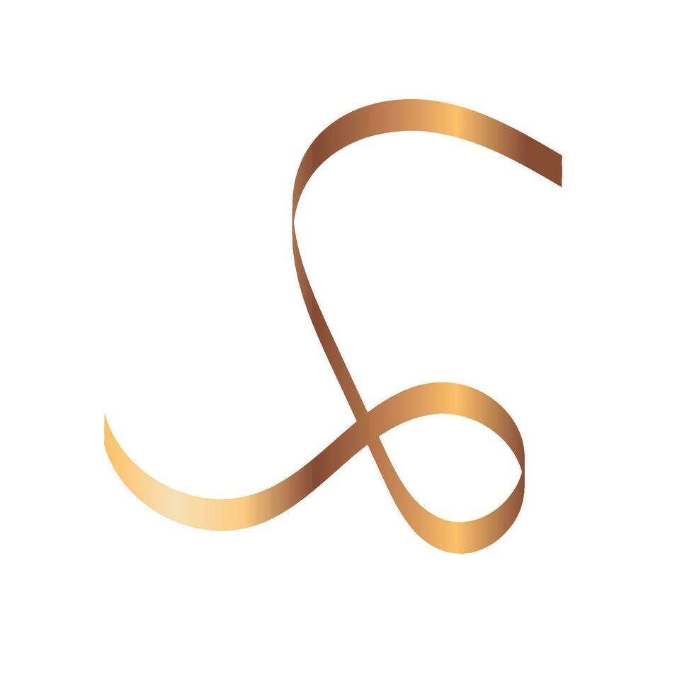Luxury Spiral Golden Ribbon vector