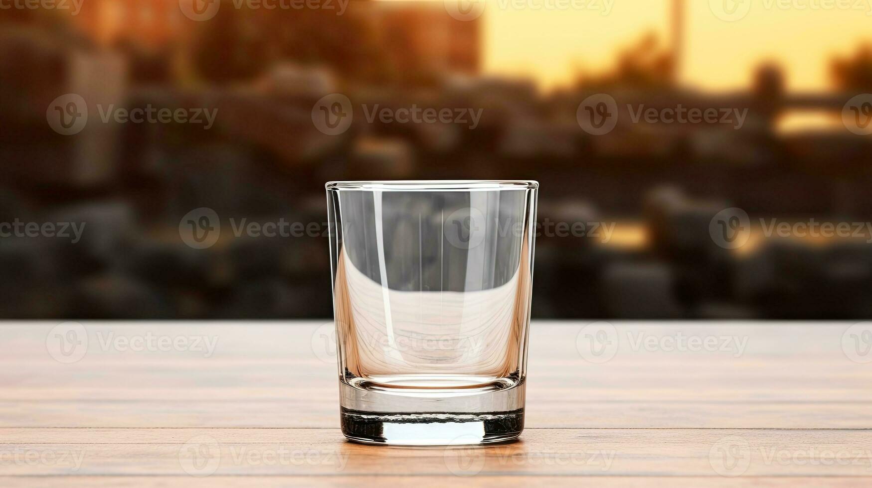 Blank Glass Shot Mockup Template on a table top for alcoholic drinks AI Generated photo