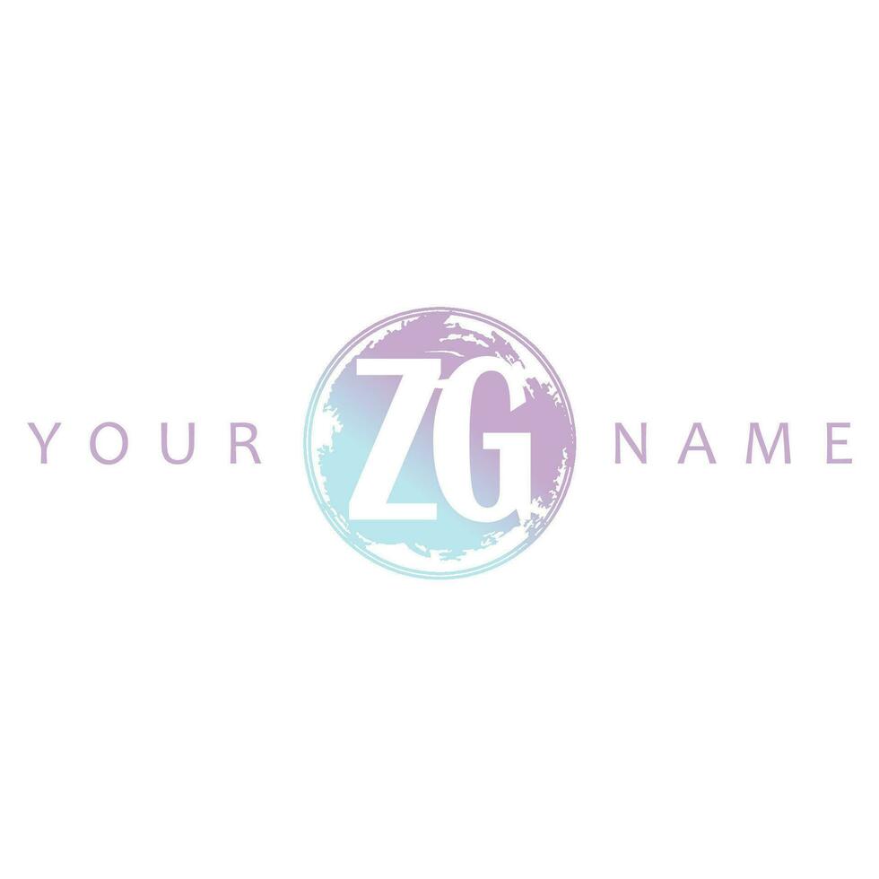 ZG Initial Logo Watercolor Vector Design