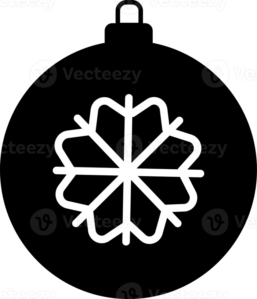 Christmas ball icon with decor. Flat design. Illustration png, transparent png
