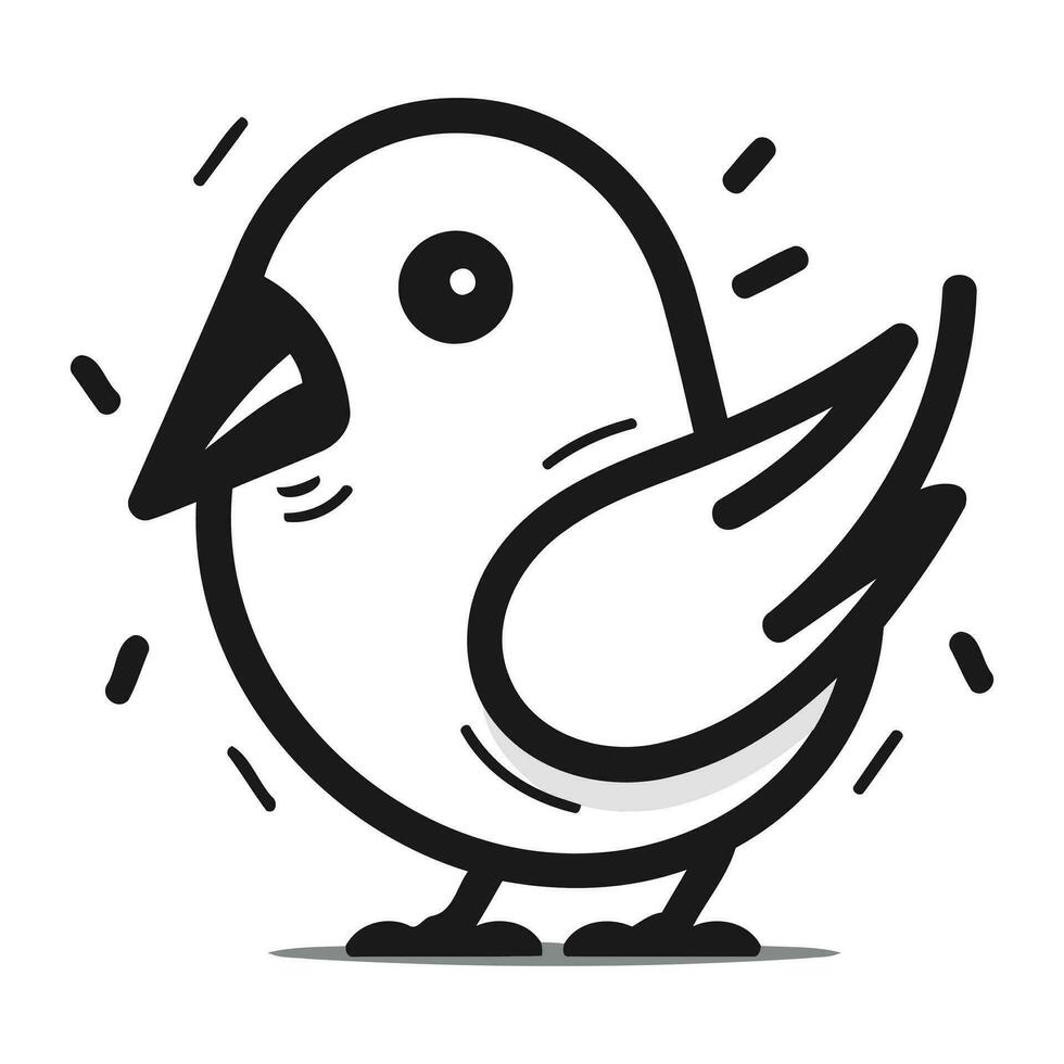 Cute bird icon. Simple illustration of cute bird vector icon for web