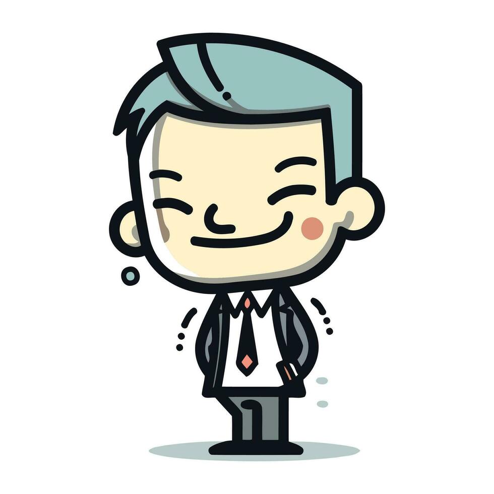 Businessman Smiling   Cartoon Vector Illustration