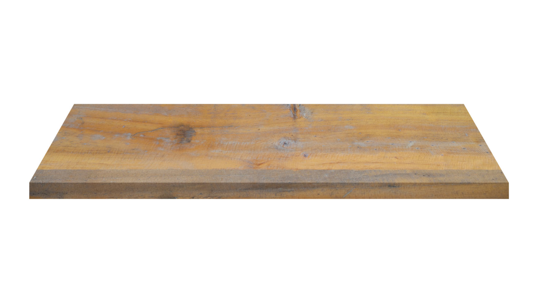 old wood shelves table isolated on transparent background. Png realistic design element.