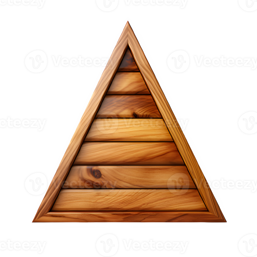 triangular wooden signboard png , wooden signboard isolated on transparent background ,generative ai