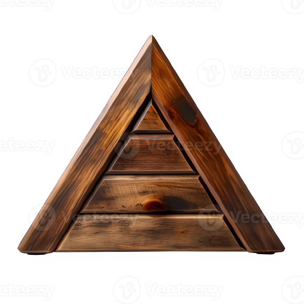 triangular wooden signboard png , wooden signboard isolated on transparent background ,generative ai