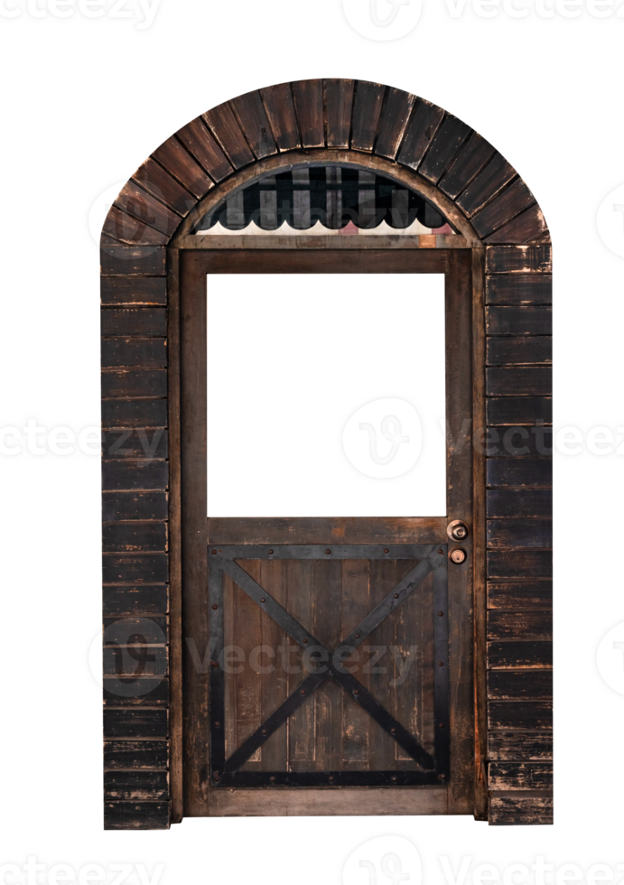ancient brown wooden arch isolated png