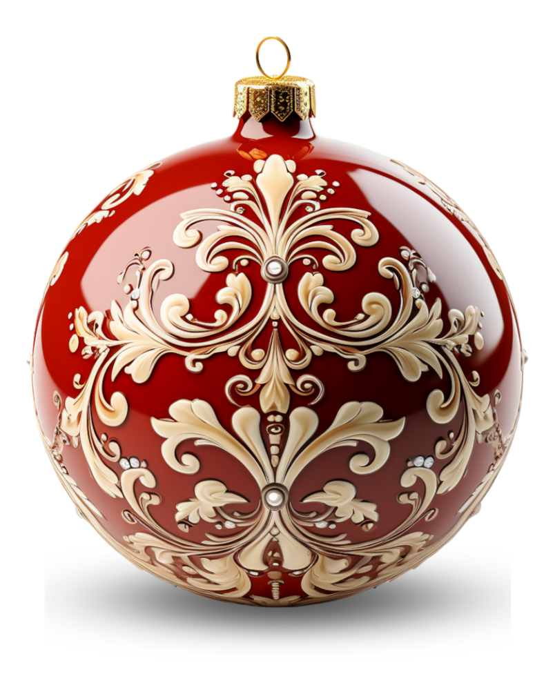 estampado vermelho bola decoração Projeto para símbolos do Natal e Novo ano celebrações, generativo ai png