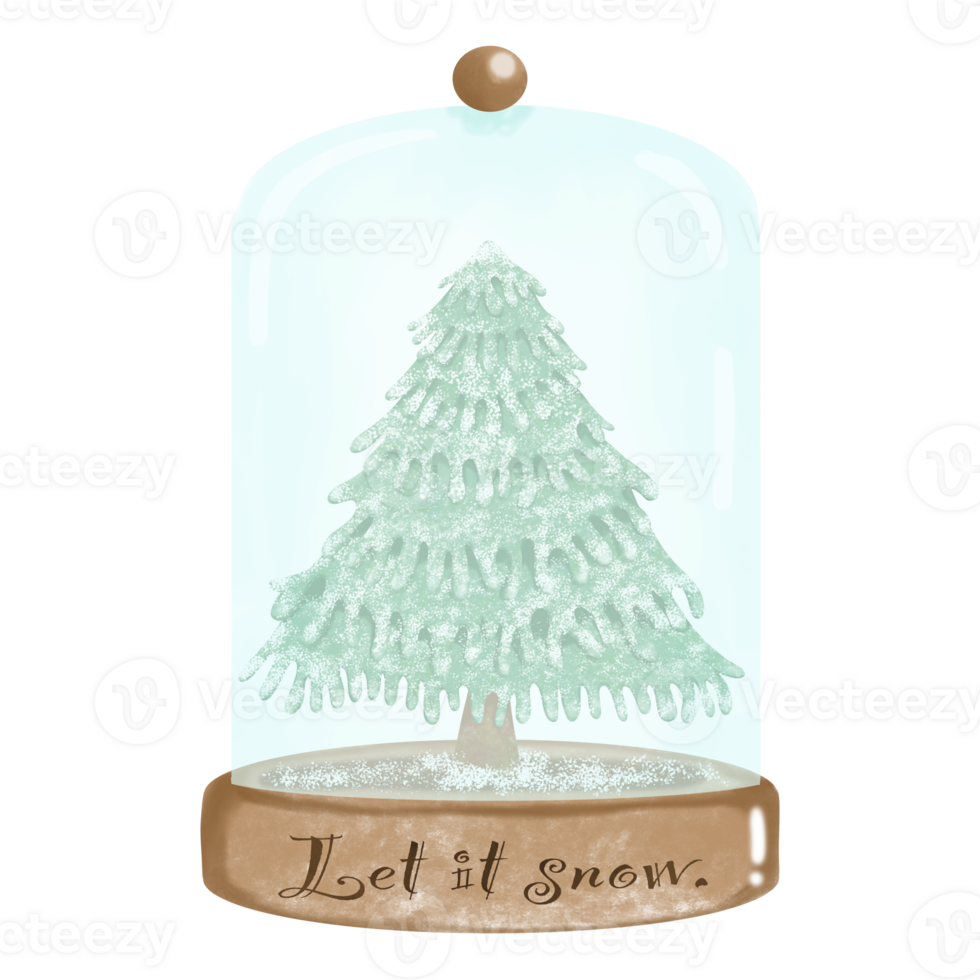 Snowglobe and pine tree png