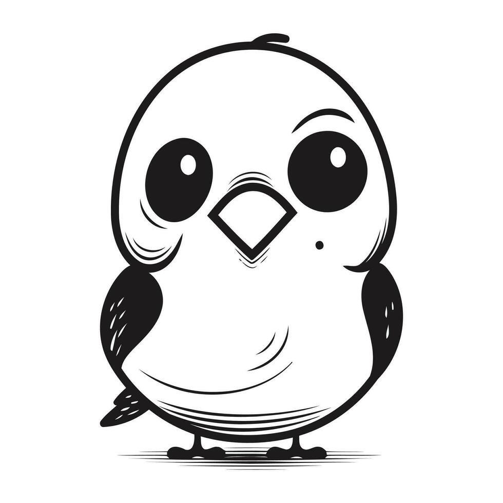 Cute cartoon bird isolated on a white background. Vector illustration.