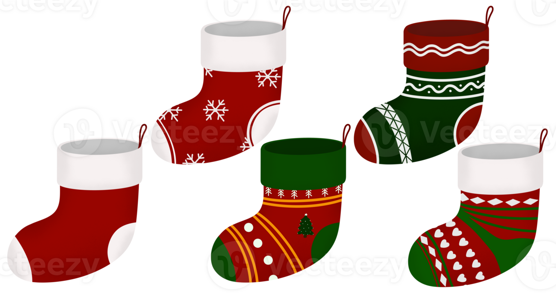 Cute patterned socks that are perfect for Christmas. For hanging and waiting for gifts from Santa Claus. png