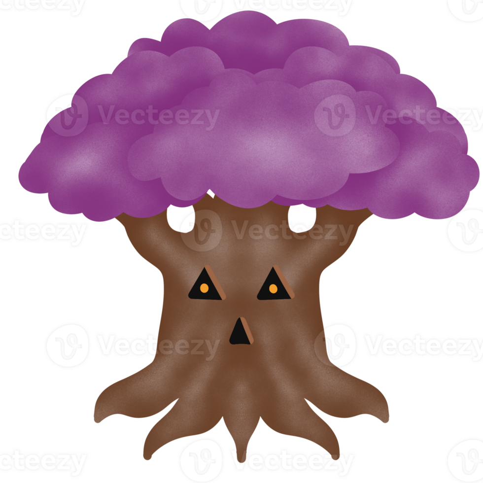 Tree of halloween elements png