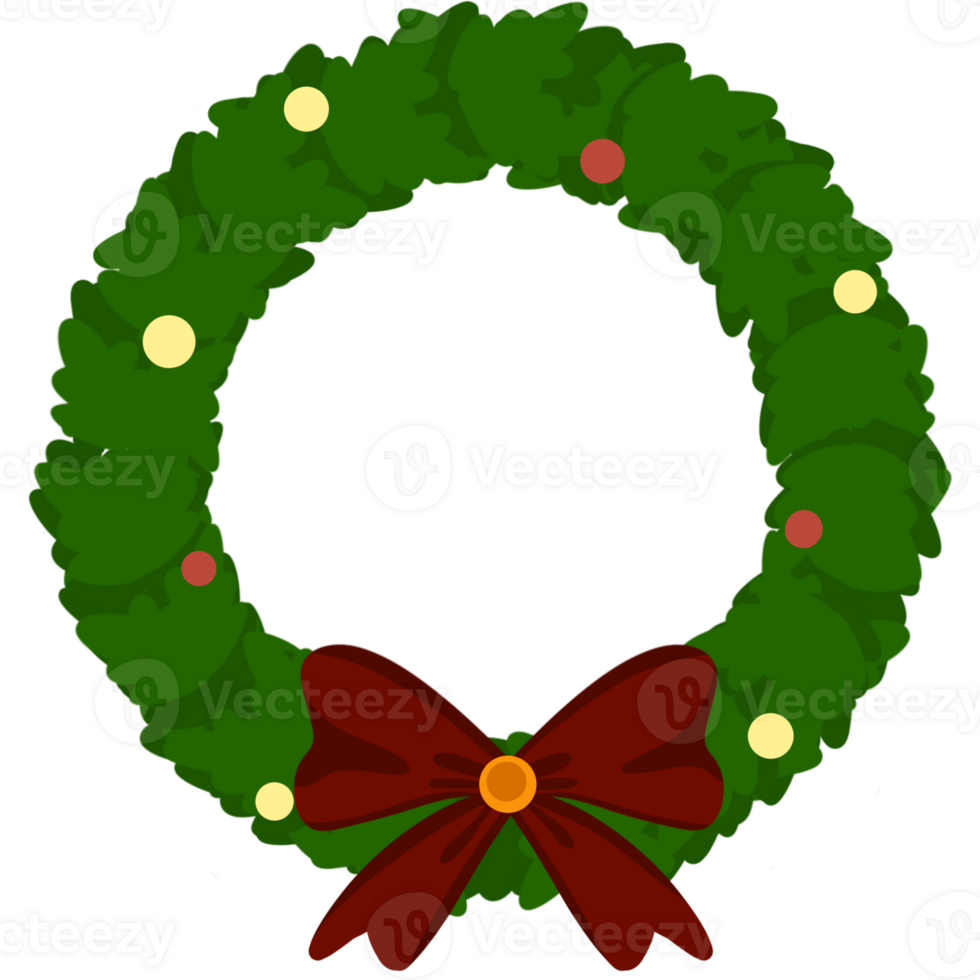 christmas wreath with holly 33229400 PNG