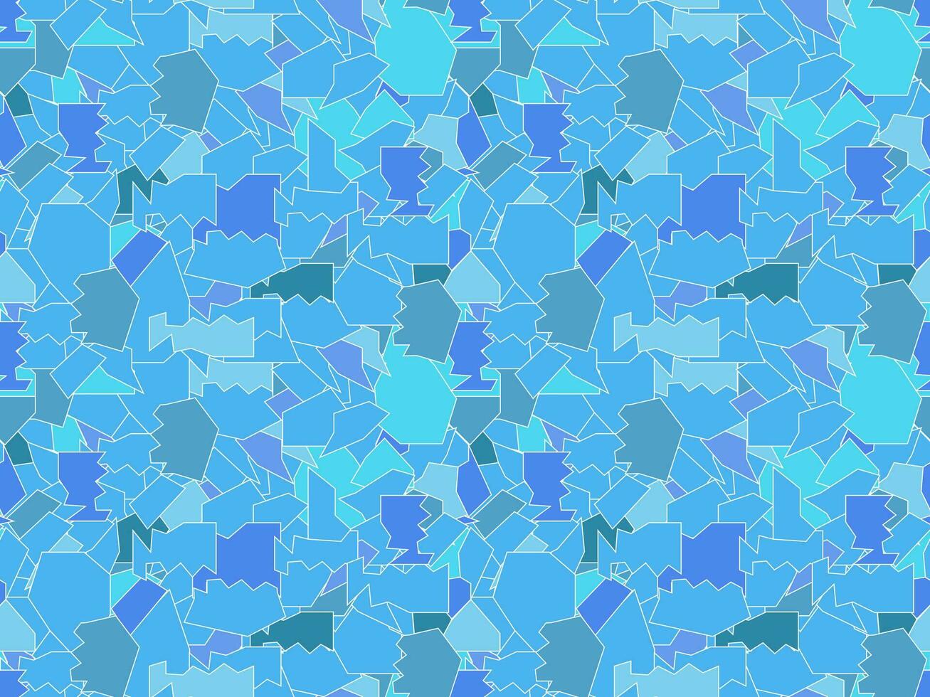 Seamless pattern of mosaics, pieces of broken glass, ice in blue colors vector