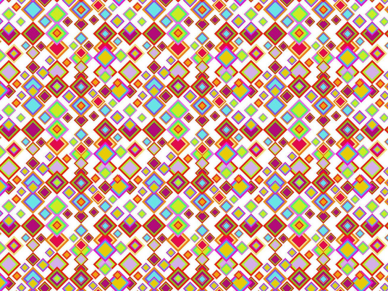 Seamless geometric pattern of rhombuses, squares in colorful bright colors vector