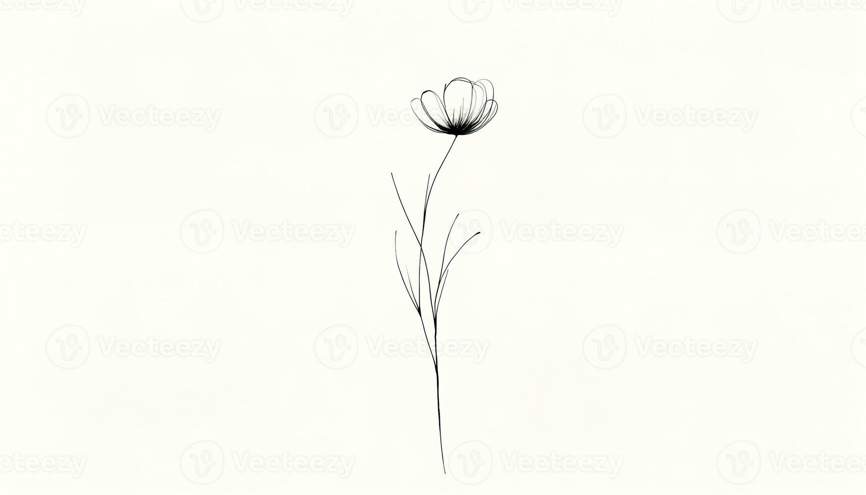 A minimalistic sketch of a delicate flower with an elegant form. AI Generated photo