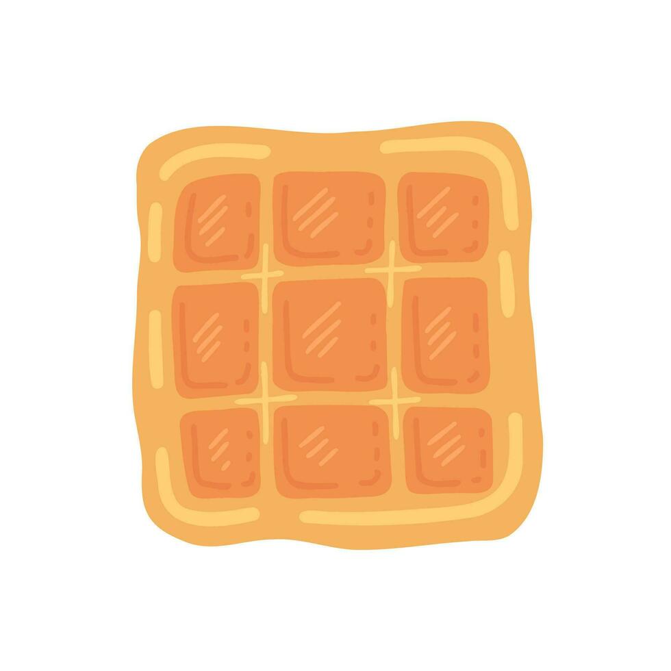 Belgian waffle, breakfast. Illustration for printing, backgrounds, covers and packaging. Image can be used for greeting cards, posters, stickers and textile. Isolated on white background. vector