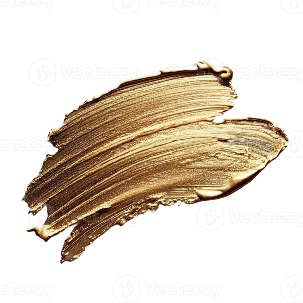 oro pintar cepillo frotis ataque. resumen oro reluciente texturizado manchar en transparente antecedentes. ai generativo. png