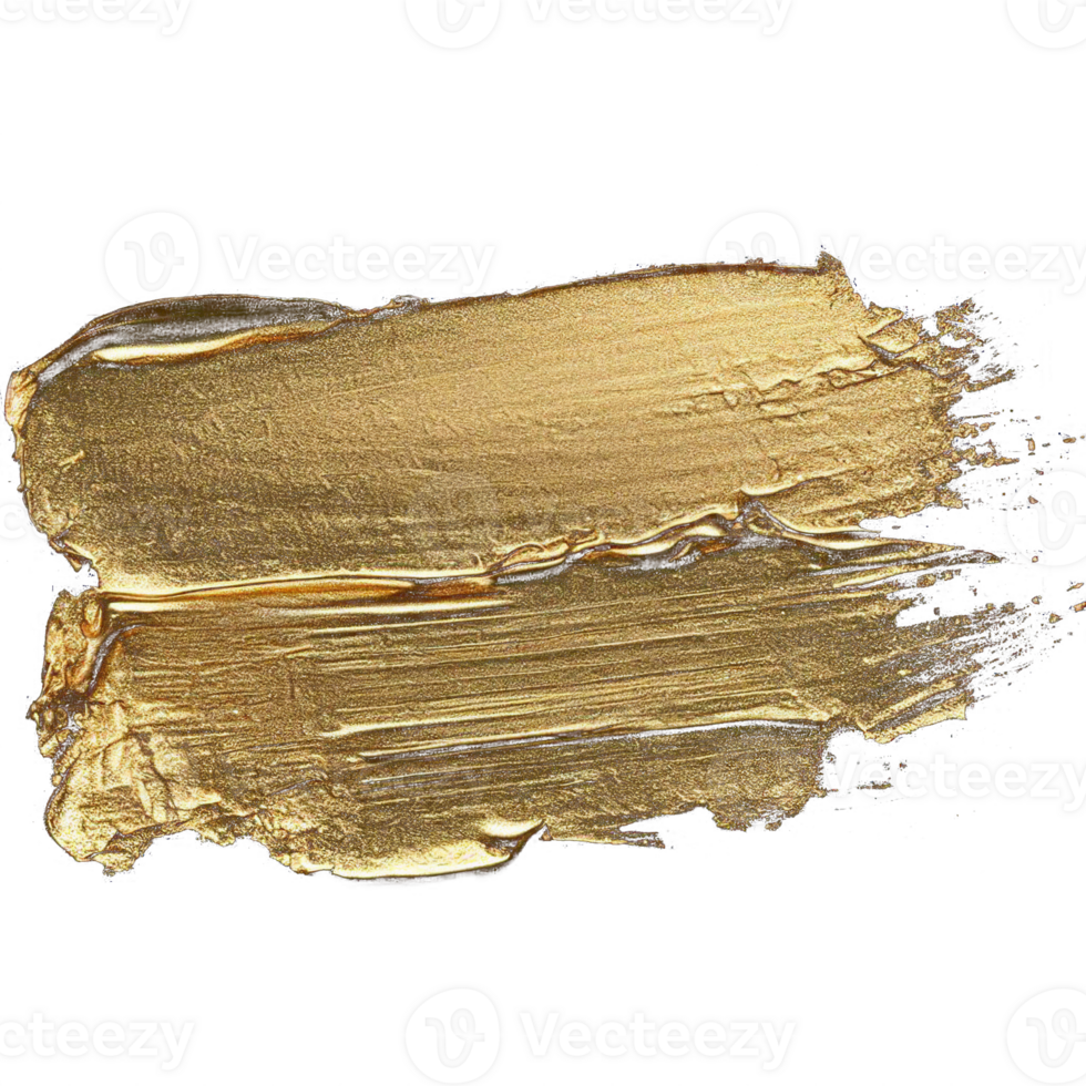 oro pintar cepillo frotis ataque. resumen oro reluciente texturizado manchar en transparente antecedentes. ai generativo. png