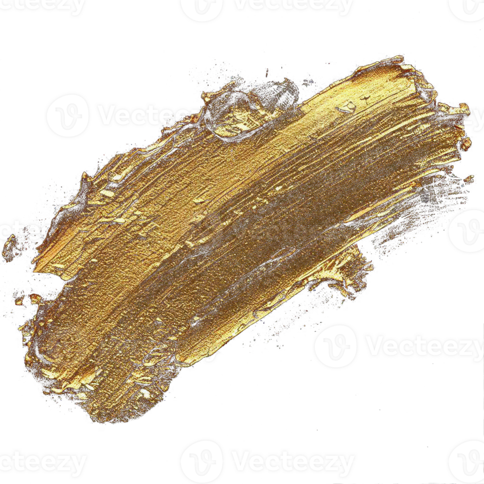 oro dipingere spazzola sbavatura ictus. astratto oro luccicante strutturato macchia su trasparente sfondo. ai generativo. png