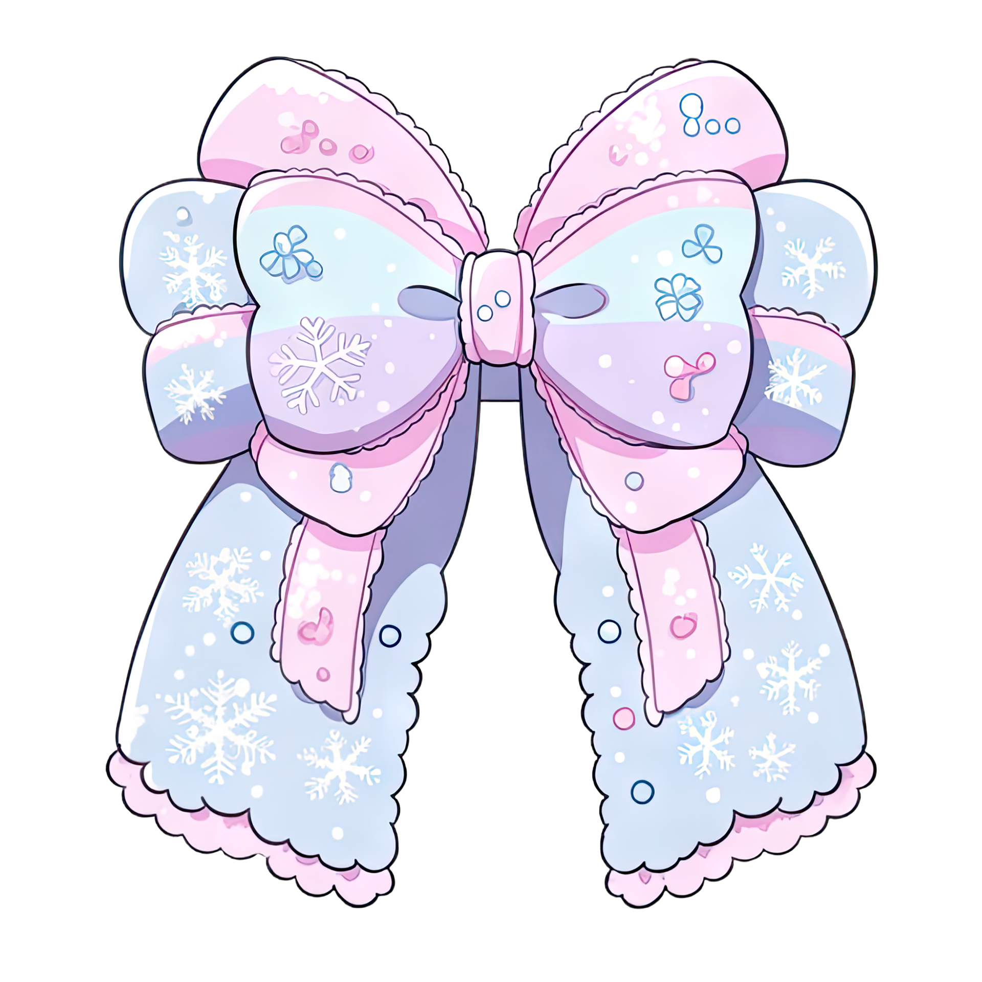 Pastel bow and fluffy, cute ribbon, kawaii style accessory ,ai