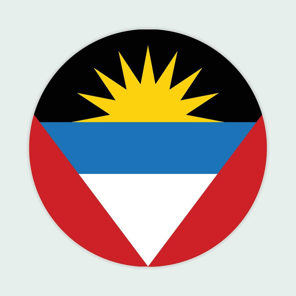 antigua y barbuda bandera vector icono diseño. antigua y barbuda circulo bandera. redondo de antigua y barbuda bandera.