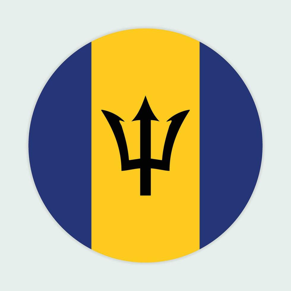 Barbados flag vector icon design. Barbados circle flag. Round of Barbados flag.