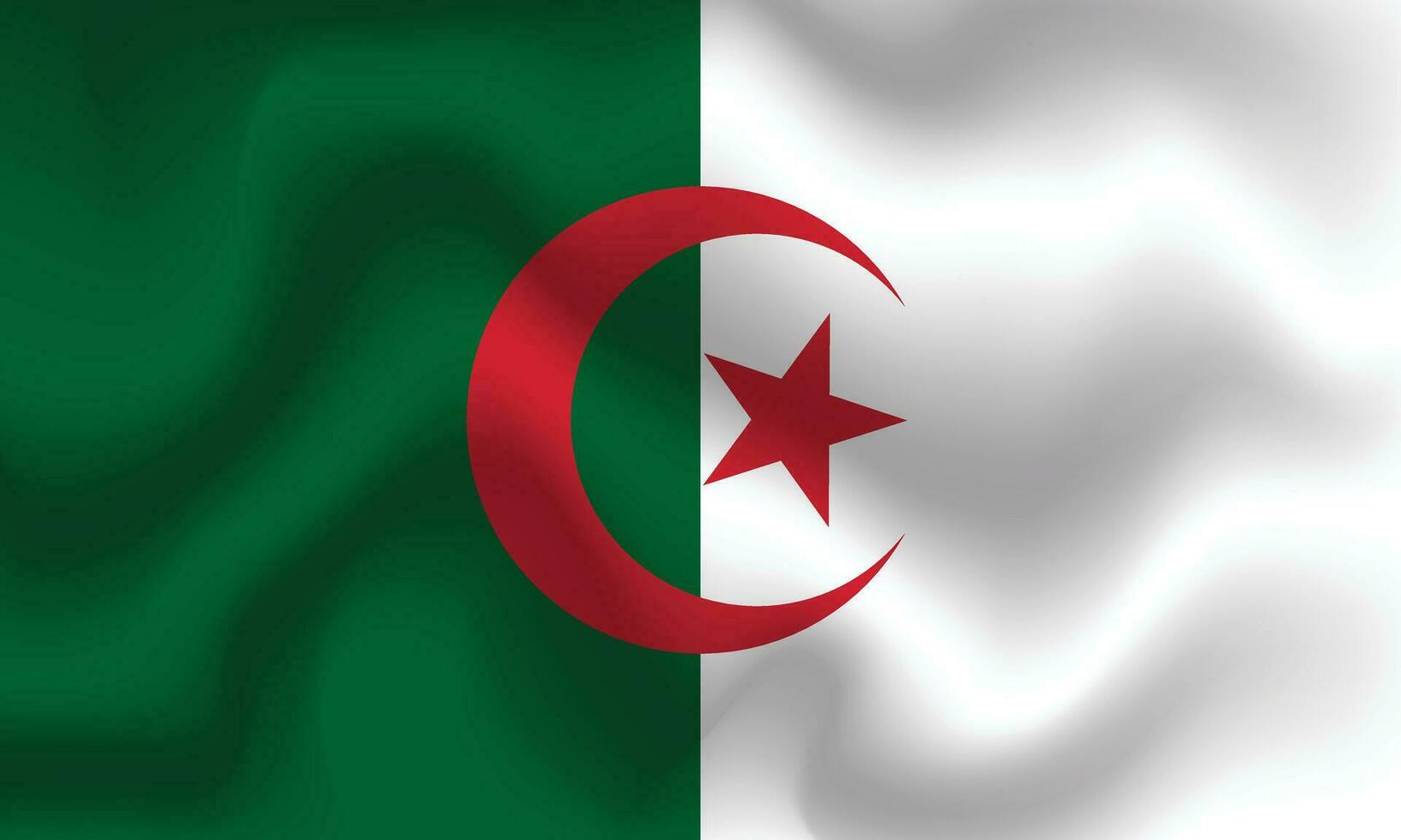 Flat Illustration of Algeria flag. Algeria flag design. Algeria Wave flag. vector