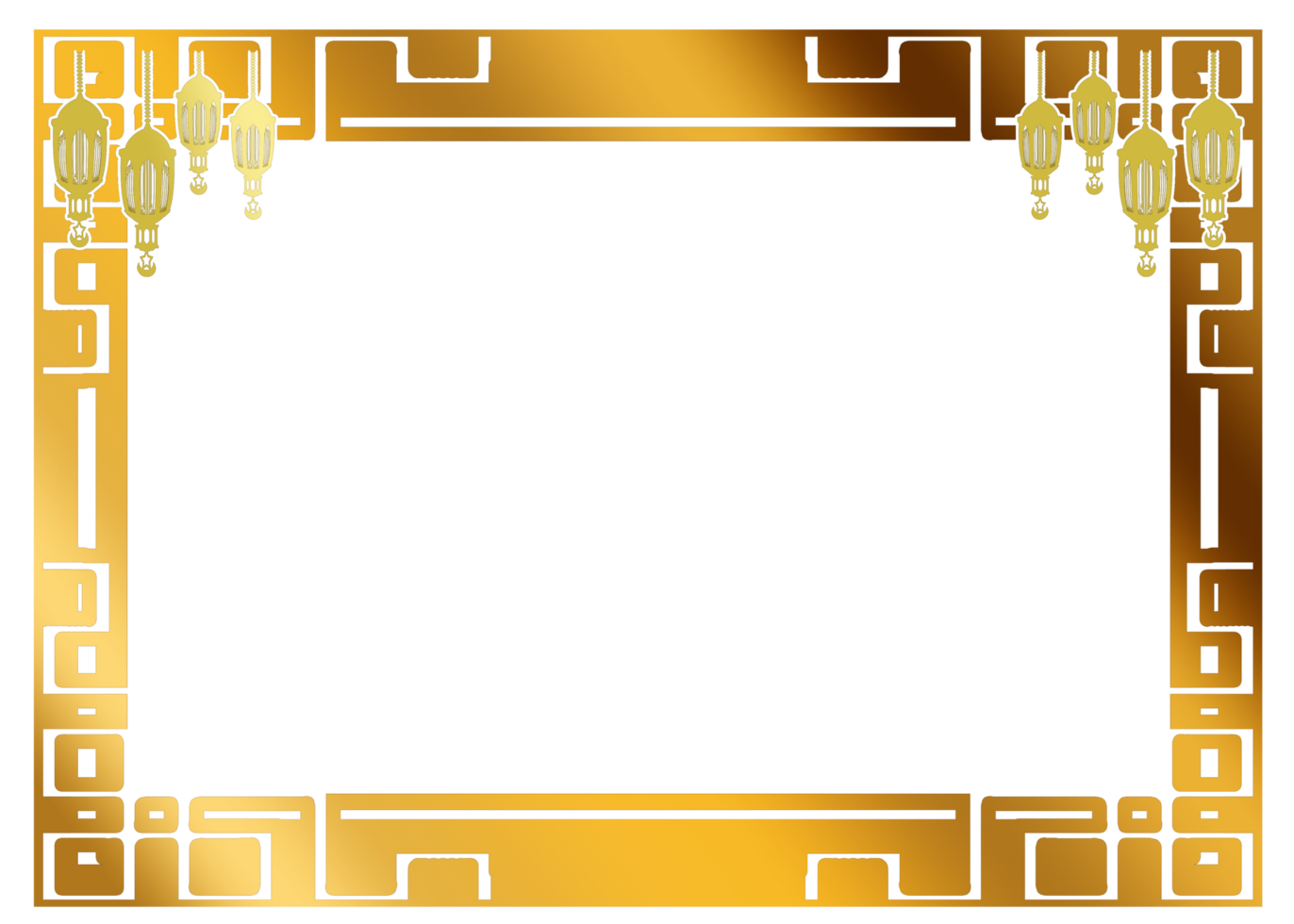 template design Islamic deco frame border png