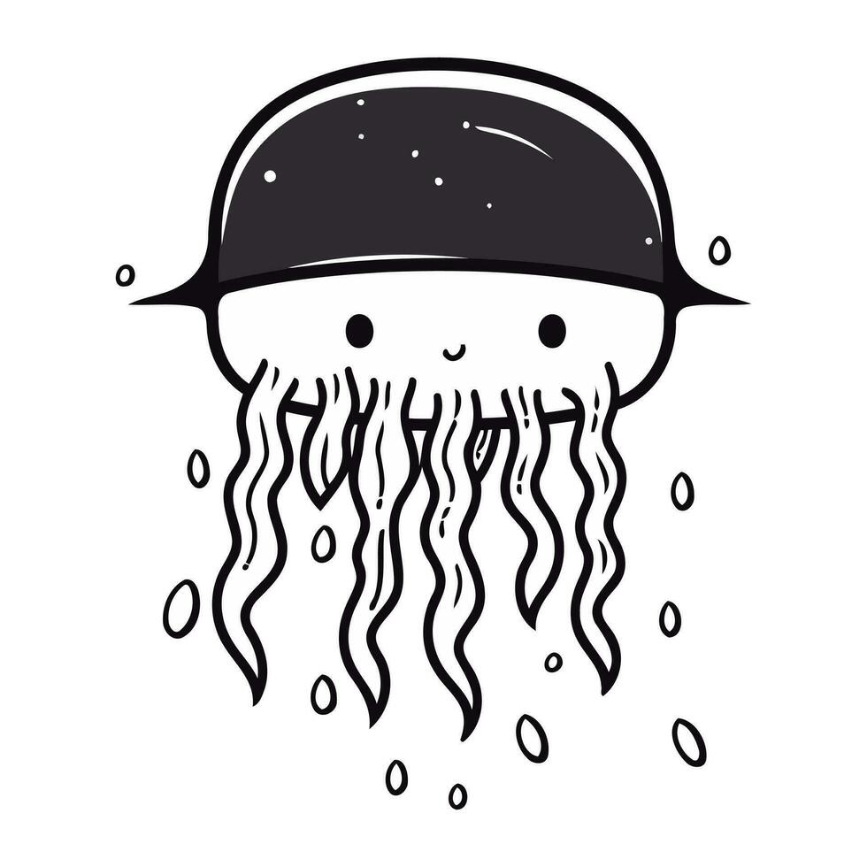 Cartoon jellyfish. Vector illustration of a cartoon jellyfish.