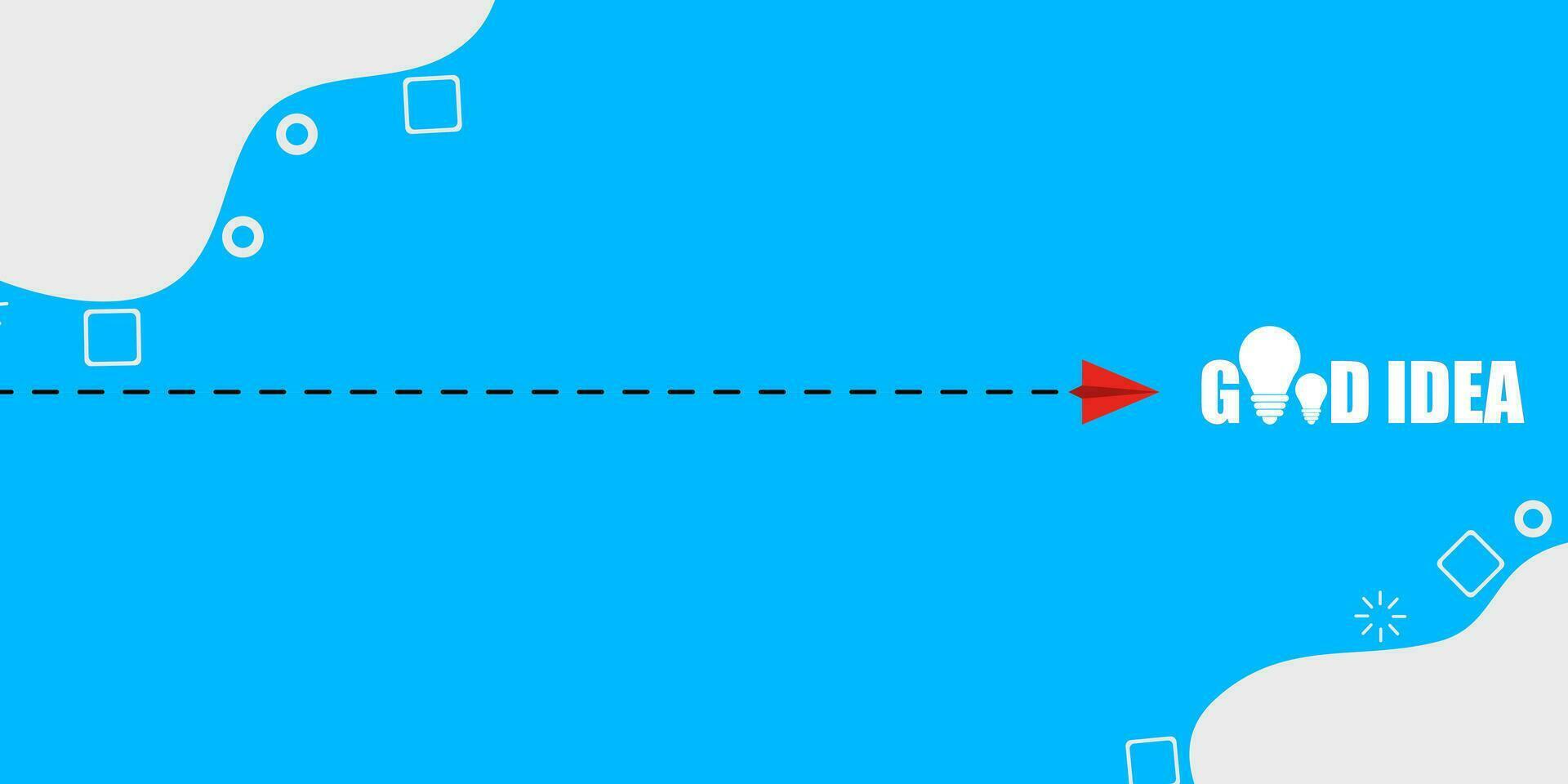 New Idea concept, business life change concept, good idea to fly a red paper plane, Different thinking, Business leader, personality development idea concept. flat vector illustration on background.