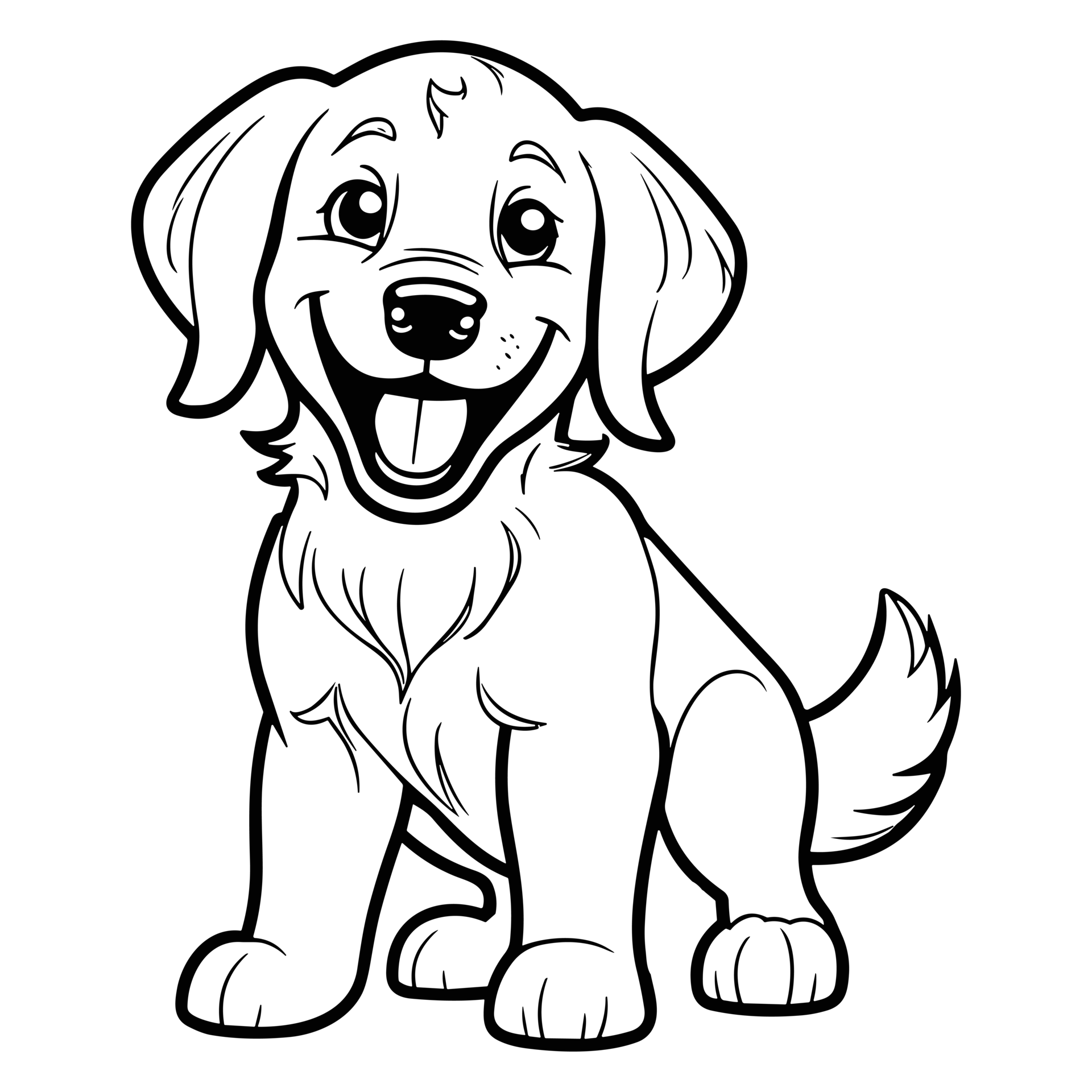 Dog outline art for a cute kids coloring book ai generative 33230160 png