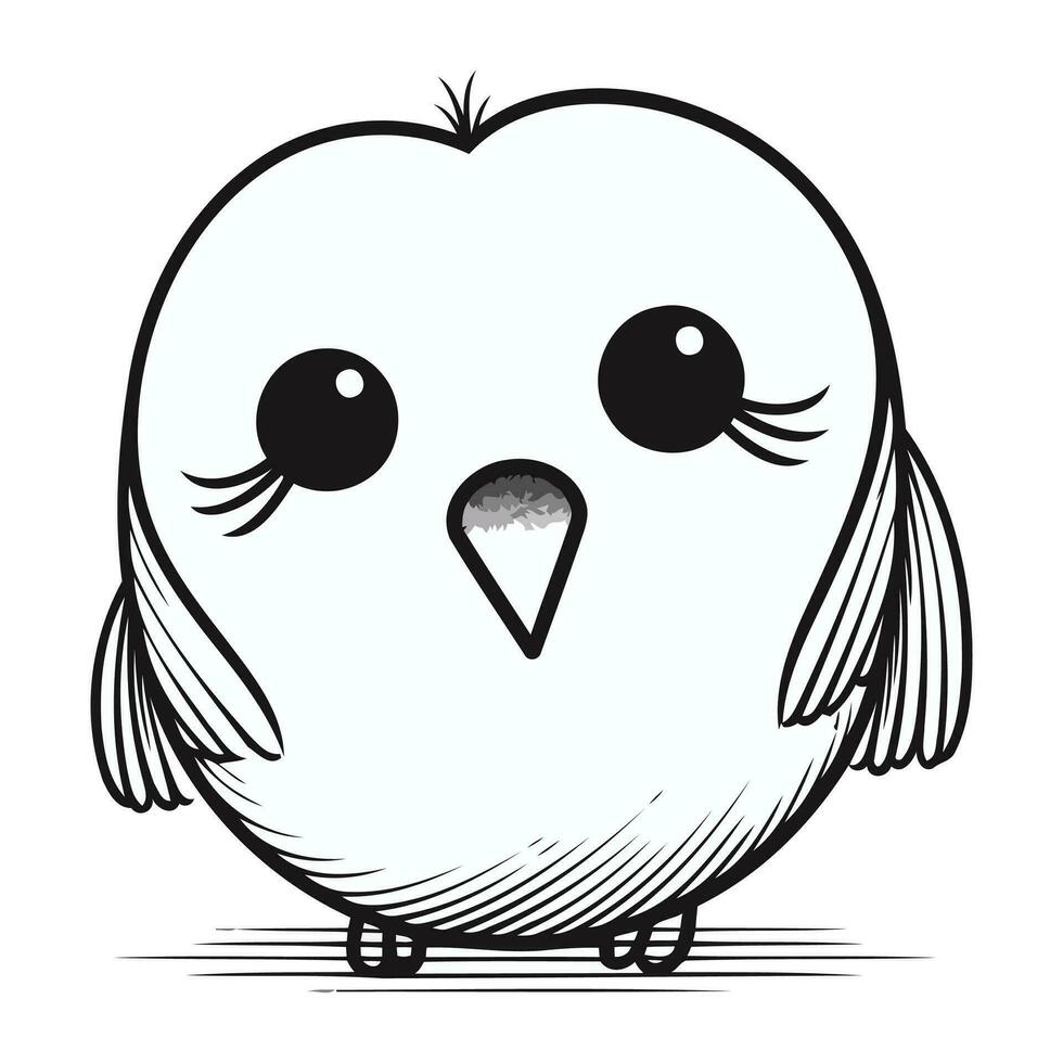 Cute cartoon bird isolated on a white background. Vector illustration.