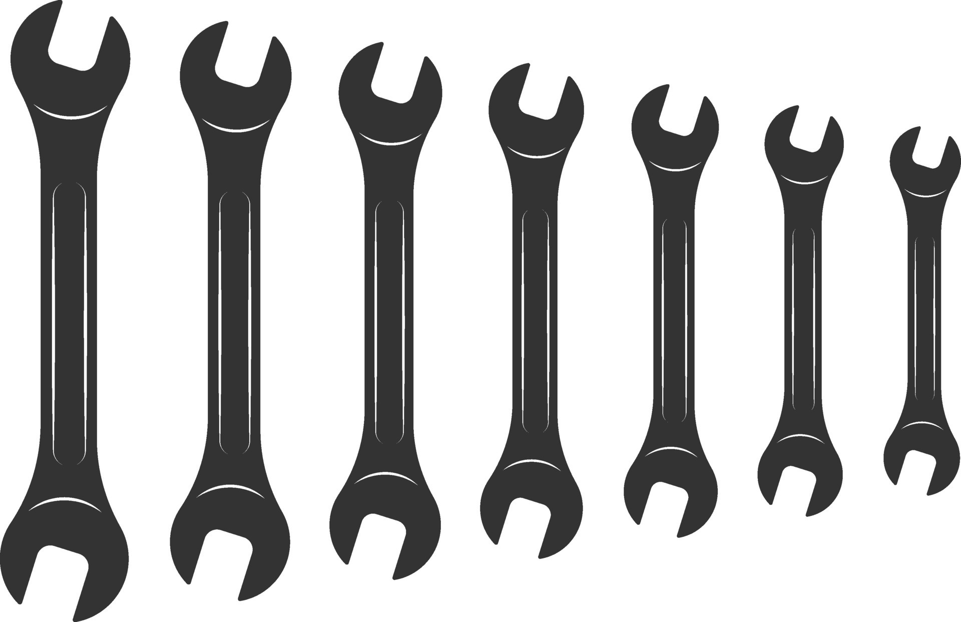 Tools vector wrench icon. Spanner logo design element. Key tool