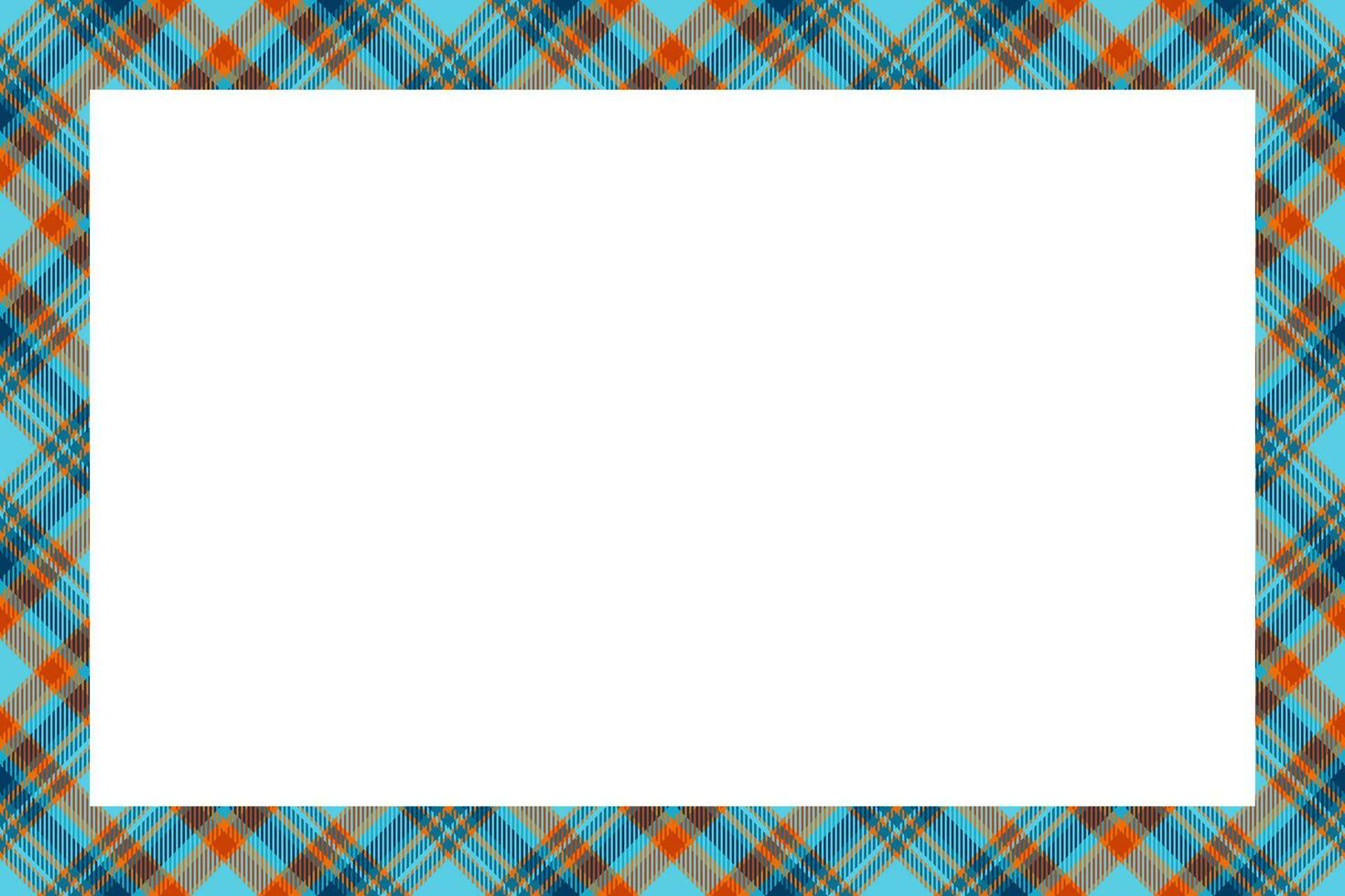vector de marco antiguo. patrón de borde escocés estilo retro. adorno de tela escocesa de tartán.