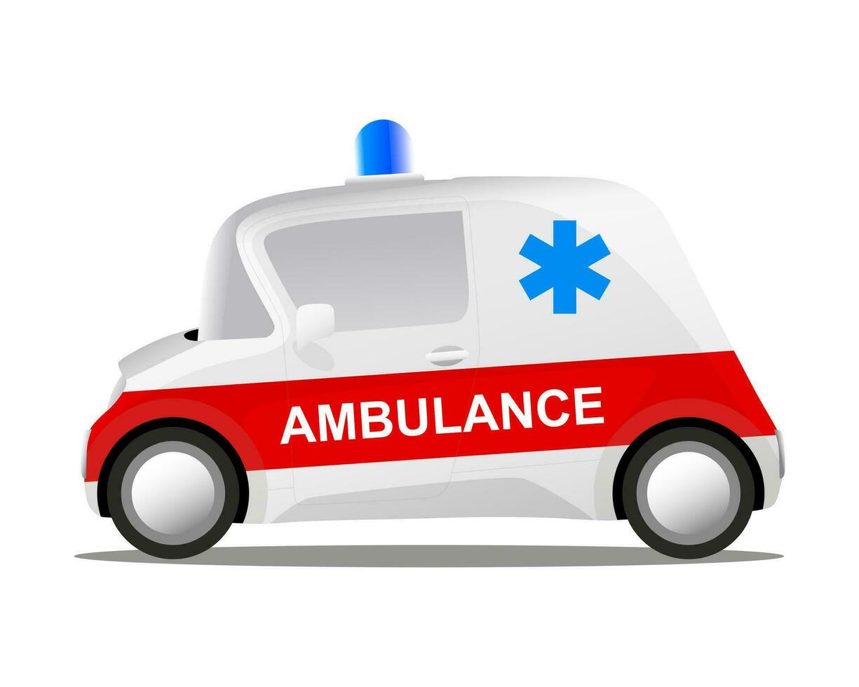 mini car cartoon ambulance vector