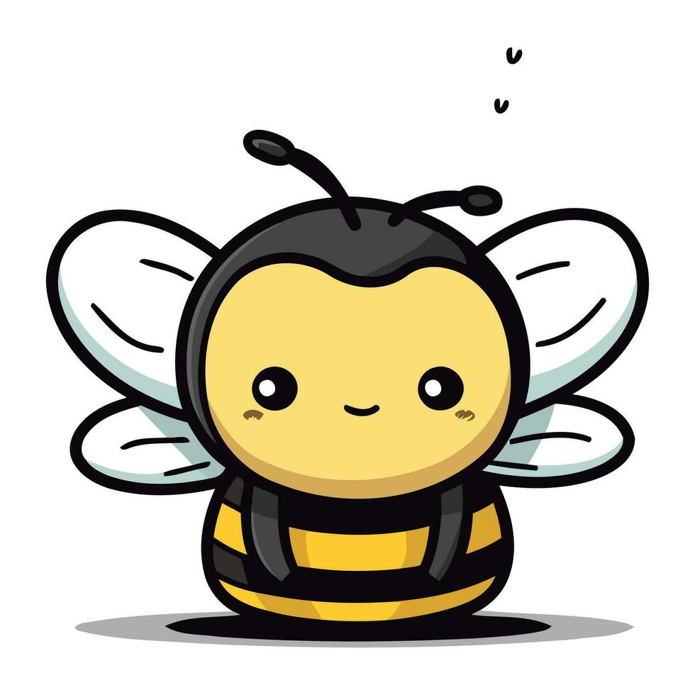 linda abeja dibujos animados mascota personaje vector ilustración eps10