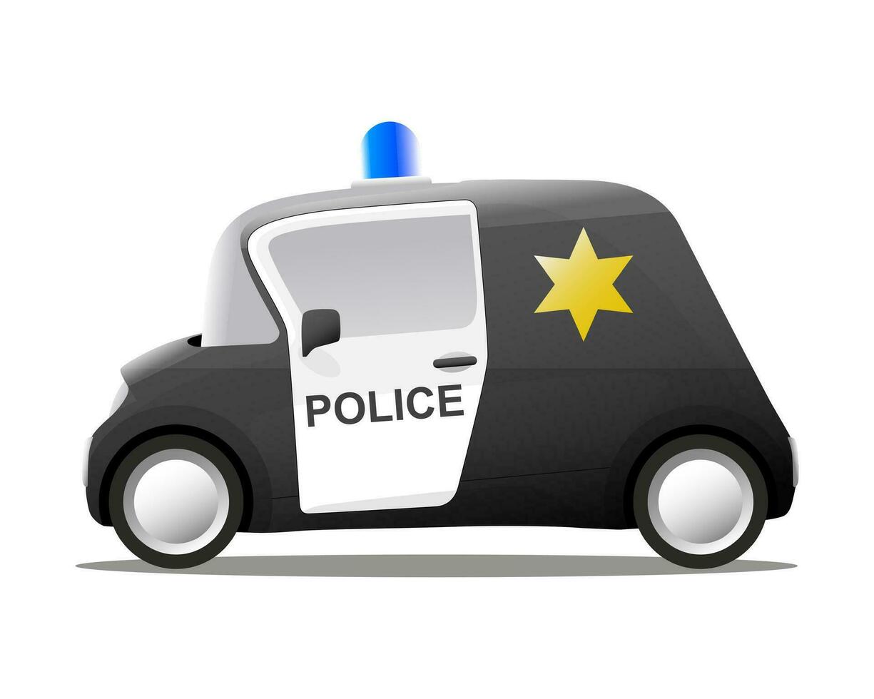 mini cartoon sheriff police car vector