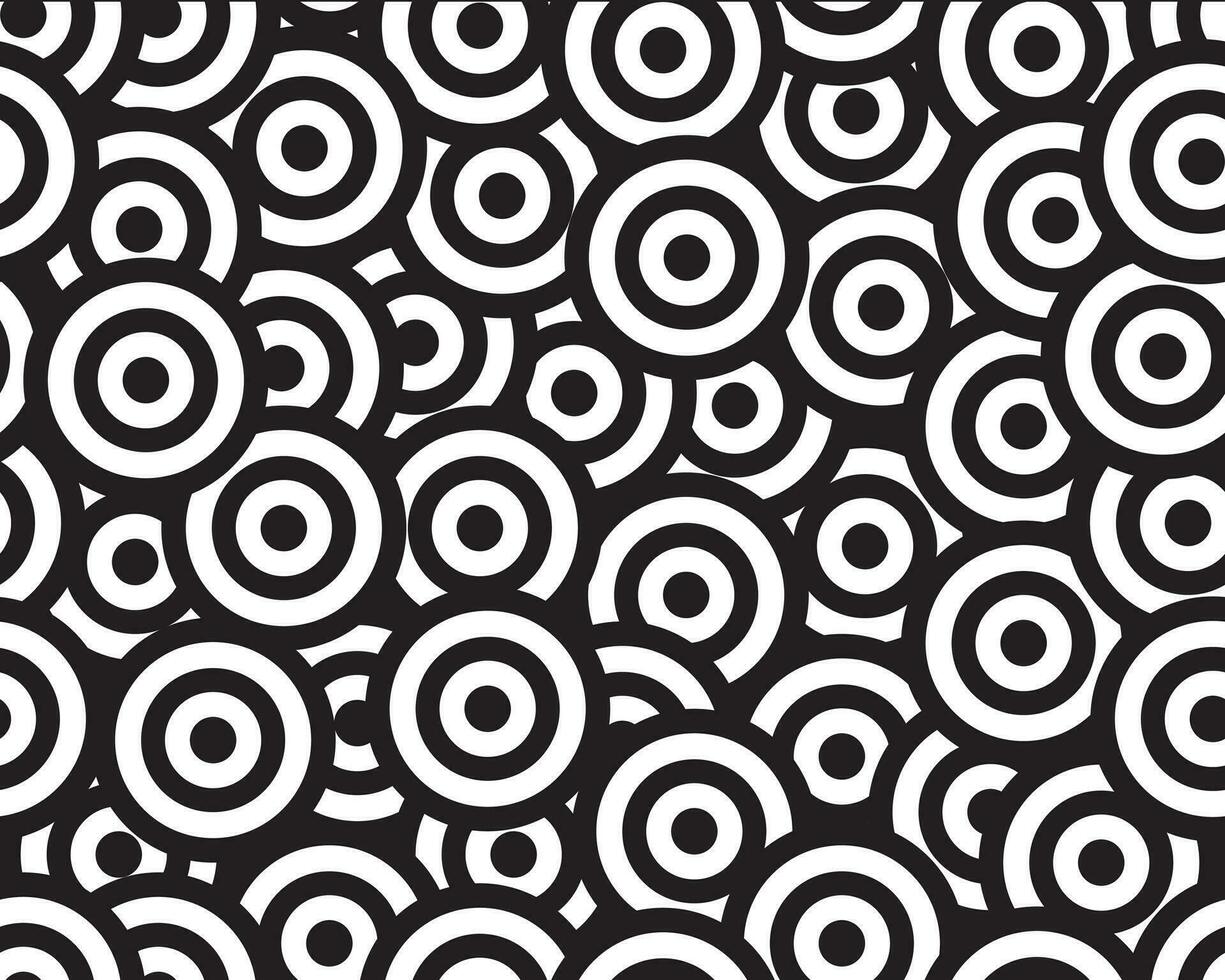 rounds black and white seamless pattern vector