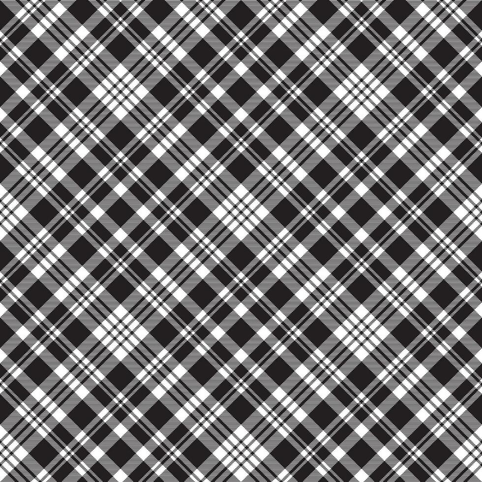 Diagonal black white plaid sreamless pattern vector