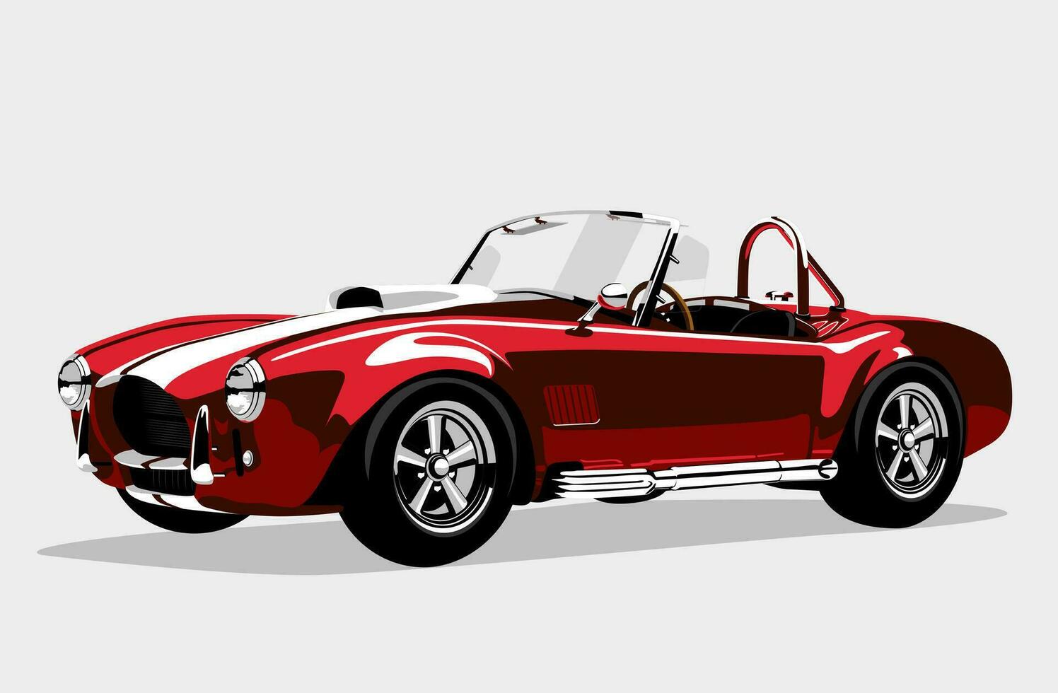 Classic sport red car AC Shelby Cobra Roadster vector