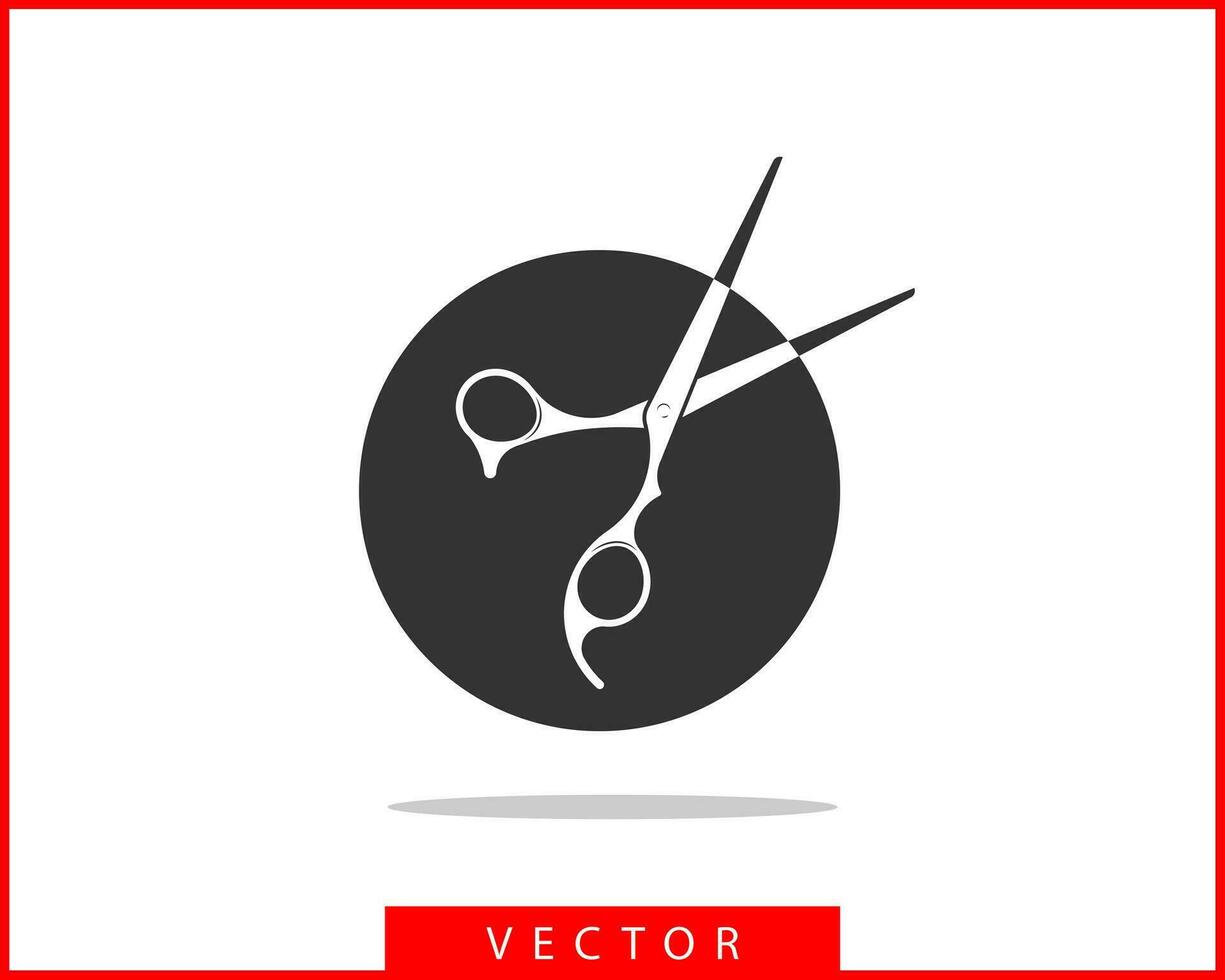 icono de tijera. elemento de diseño vectorial de tijeras o plantilla de logotipo. silueta en blanco y negro aislada. vector