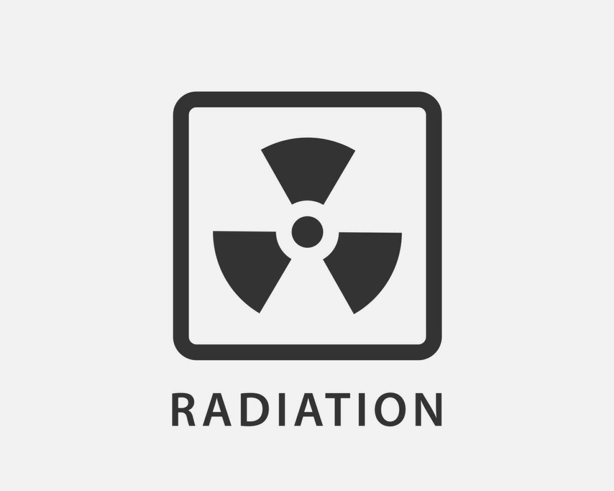 vector de icono de radiación. símbolo de peligro de señal radiactiva de advertencia.